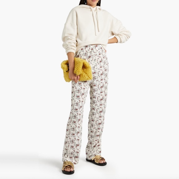 GANNI Floral-Print Crepe De Chine Straight-Leg Pants - Picture 2 of 15